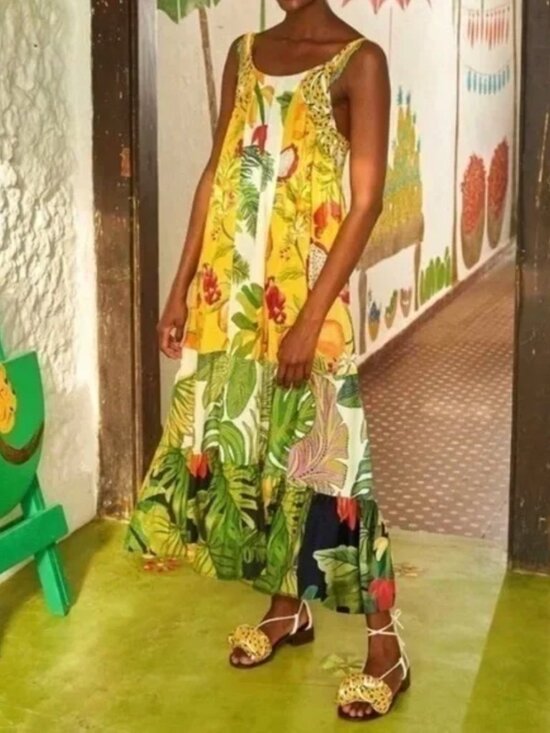FARM Rio Dresses & Skirts - FARM Rio "Mixed Prints Patch" Maxi Dress | Multi | XS